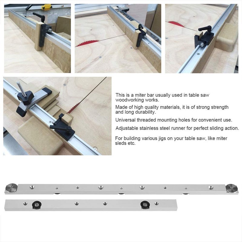 TOPINCN Miter Bar Aluminium Alloy, Jig and Fixture Bar Slider Table Saw Rod Wood Working Tool In Use 450mm Miter Bar T-Slot Track Bar Slider Rod Woodworking Tool - Image 5